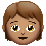 🧒🏽 Enfant : Peau Légèrement Mate Emoji par Apple