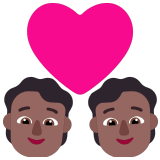 💑🏾 Couple with Heart: Medium-Dark Skin Tone, Emoji by Microsoft
