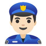 👮🏻‍♂️ Polizist: Helle Hautfarbe Emoji von Google