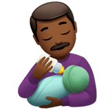 👨🏾‍🍼 Man Feeding Baby: Medium-Dark Skin Tone, Emoji by Apple