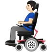 👨🏻‍🦼 Man in Motorized Wheelchair: Light Skin Tone, Emoji by Samsung