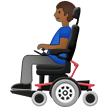 👨🏾‍🦼 Man in Motorized Wheelchair: Medium-Dark Skin Tone, Emoji by Samsung