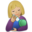 👩🏼‍🍼 Woman Feeding Baby: Medium-Light Skin Tone, Emoji by Samsung