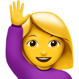 🙋‍♀️ Frau Mit Erhobenem Arm Emoji von Apple