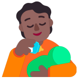 🧑🏾‍🍼 Person Feeding Baby: Medium-Dark Skin Tone, Emoji by Microsoft
