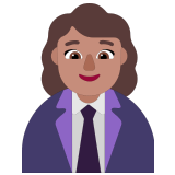 👩🏽‍💼 Büroangestellte: Mittlere Hautfarbe Emoji von Microsoft