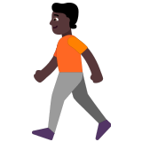 🚶🏿 Person Walking: Dark Skin Tone, Emoji by Microsoft