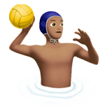 🤽🏽‍♂️ Man Playing Water Polo: Medium Skin Tone, Emoji by Apple