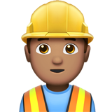 👷🏽‍♂️ Bauarbeiter: Mittlere Hautfarbe Emoji von Apple