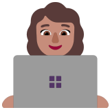 👩🏽‍💻 Woman Technologist: Medium Skin Tone, Emoji by Microsoft