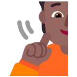 🧏🏾 Deaf Person: Medium-Dark Skin Tone, Emoji by Microsoft