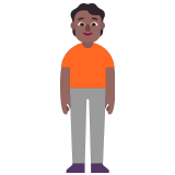 🧍🏾 Stehende Person: Mitteldunkle Hautfarbe Emoji von Microsoft
