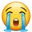 😭 Visage Qui Pleure À Chaudes Larmes Emoji par Samsung