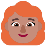 👩🏽‍🦰 Woman: Medium Skin Tone, Red Hair, Emoji by Microsoft