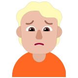 🙍🏼 Person Frowning: Medium-Light Skin Tone, Emoji by Microsoft