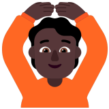 🙆🏿 Person Gesturing Ok: Dark Skin Tone, Emoji by Microsoft