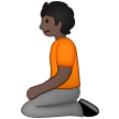 🧎🏿 Person Kneeling: Dark Skin Tone, Emoji by Samsung