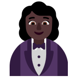 🤵🏿‍♀️ Woman in Tuxedo: Dark Skin Tone, Emoji by Microsoft