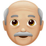 👴🏼 Old Man: Medium-Light Skin Tone, Emoji by Apple