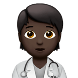 🧑🏿‍⚕️ Медицинский Работник: Очень Темный Тон Кожи, смайлик от Apple