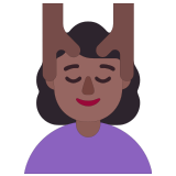 💆🏾‍♀️ Frau, Die Eine Kopfmassage Bekommt: Mitteldunkle Hautfarbe Emoji von Microsoft