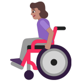 👩🏽‍🦽 Woman in Manual Wheelchair: Medium Skin Tone, Emoji by Microsoft