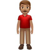 🧍🏽‍♂️ Man Standing: Medium Skin Tone, Emoji by Apple
