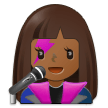 👩🏾‍🎤 Woman Singer: Medium-Dark Skin Tone, Emoji by Samsung