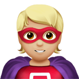 🦸🏼 Superheld(in): Mittelhelle Hautfarbe Emoji von Apple
