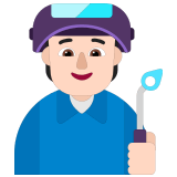 🧑🏻‍🏭 Ouvrier (tous Genres) : Peau Claire Emoji par Microsoft