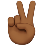 ✌🏾 Victory Hand: Medium-Dark Skin Tone, Emoji by Apple