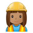 👷🏽‍♀️ Bauarbeiterin: Mittlere Hautfarbe Emoji von Samsung