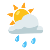 🌦️ Sonne Hinter Regenwolke Emoji von Google