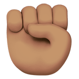 ✊🏽 Raised Fist: Medium Skin Tone, Emoji by Apple