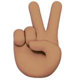 ✌🏽 Victory Hand: Medium Skin Tone, Emoji by Apple