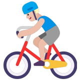 🚴🏼‍♂️ Man Biking: Medium-Light Skin Tone, Emoji by Microsoft