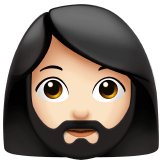 🧔🏻‍♀️ Femme Barbue : Peau Claire Emoji par Apple