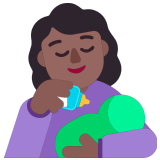 👩🏾‍🍼 Woman Feeding Baby: Medium-Dark Skin Tone, Emoji by Microsoft