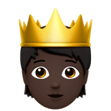 🫅🏿 Person with Crown: Dark Skin Tone, Emoji by Apple