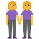 👭 Women Holding Hands, Emoji by Microsoft