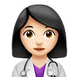 👩🏻‍⚕️ Woman Health Worker: Light Skin Tone, Emoji by Apple