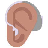 🦻🏽 Ухо со Слуховым Аппаратом: Средний Тон Кожи, смайлик от Microsoft