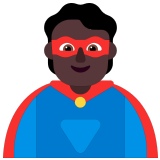 🦸🏿 Супергерой: Очень Темный Тон Кожи, смайлик от Microsoft