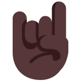🤘🏿 Sign of The Horns: Dark Skin Tone, Emoji by Microsoft
