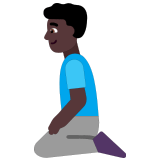 🧎🏿‍♂️ Kniender Mann: Dunkle Hautfarbe Emoji von Microsoft