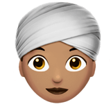 👳🏽‍♀️ Woman Wearing Turban: Medium Skin Tone, Emoji by Apple