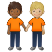 🧑🏾‍🤝‍🧑🏼 Deux Personnes Se Tenant La Main : Peau Mate Et Peau Moyennement Claire Emoji par Samsung