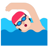 🏊🏻 Person Swimming: Light Skin Tone, Emoji by Microsoft