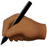 ✍🏾 Writing Hand: Medium-Dark Skin Tone, Emoji by Apple