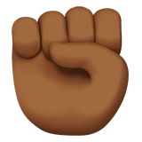 ✊🏾 Erhobene Faust: Mitteldunkle Hautfarbe Emoji von Apple